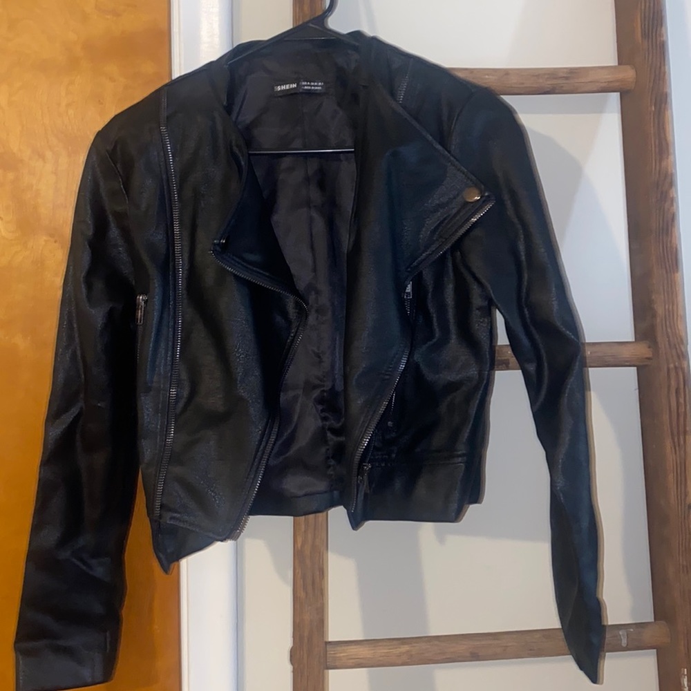 Black leather jacket